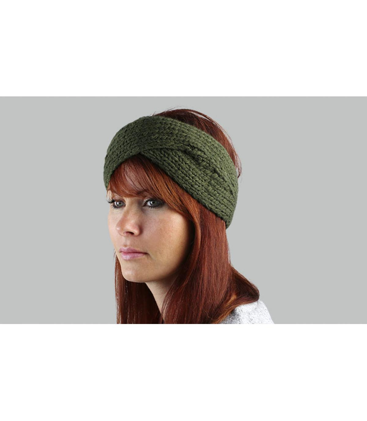 green twisted headband Yogi headband army